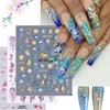 3 Sheets 5D Embossed Nail Decals Starfish Jellyfish Shell Nail Art Stickers Summer Nail Art Design Ocean Theme Nail Adhesive Stickers Self-Adhesive Nail Art Supplies for Women Girls DIY Nail Salons view 1