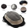 AEYSD-456 Men's Toupee Fine Mono Mens Toupee 6" Remy Hair Poly Skin Hair Replacement System 120% Density Durable PU Monofilament Wig Hairpiece for Men Men's Wig (Color : 6 inches, Size : 6x8) view 3