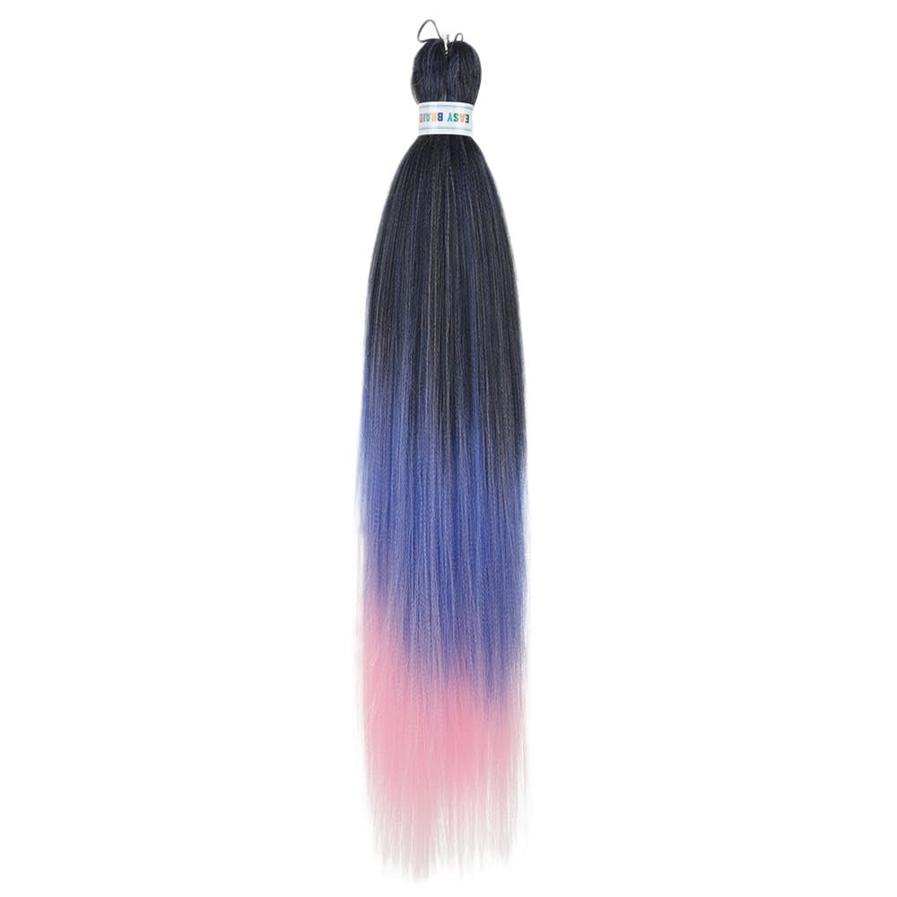 26inch Easy Braids Hair Colorful Synthetic Long Straight Hair Extension for Woman 90g Ponytail (FR-33)