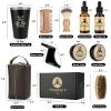 Beard Kit Gifts for Men, Father's Day Birthday Gifts for Men Dad Him, Grooming & Trimming Tool Complete Set, Beard Care Kit with 2 Beard Growth Oil/Balm/Brush/Comb/Shaving Soap/Cup&Storage Bag view 2