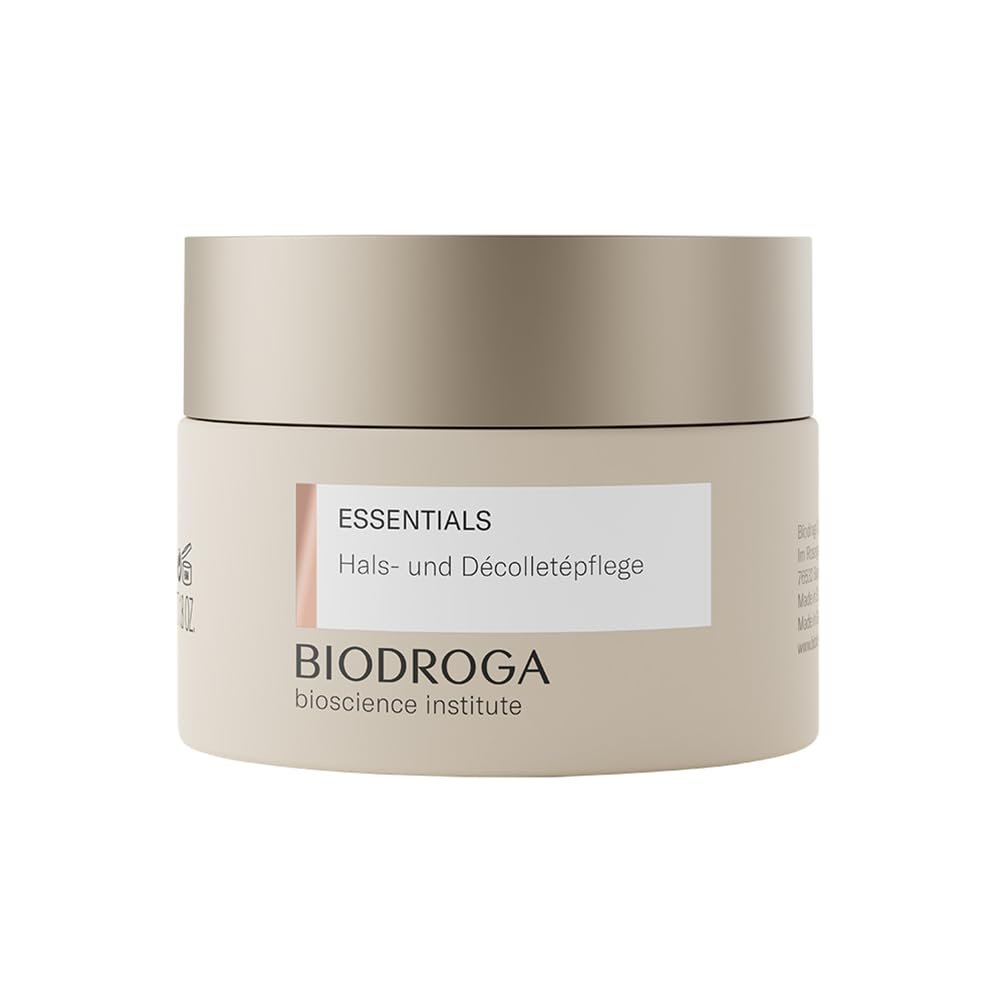 Biodroga Bioscience Institute Essentials Throat and Dcollet Care 50 ml - Skin Firming Care Cream with Black Forest Complex, Peptides and Glow Effect - Paraben-Free, Silicone-Free, Microplastic-Free