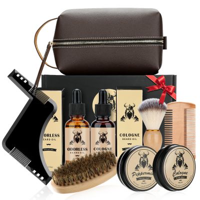 Beard Care Kit Gifts for Men, 9 Pcs Beard Grooming Kit, Beard Club Kit is a Unique Men's Gifts for Dad Husband Boyfriend, Father's Day Anniversary Birthday Wedding Christmas Gift Ideas for Him Boss