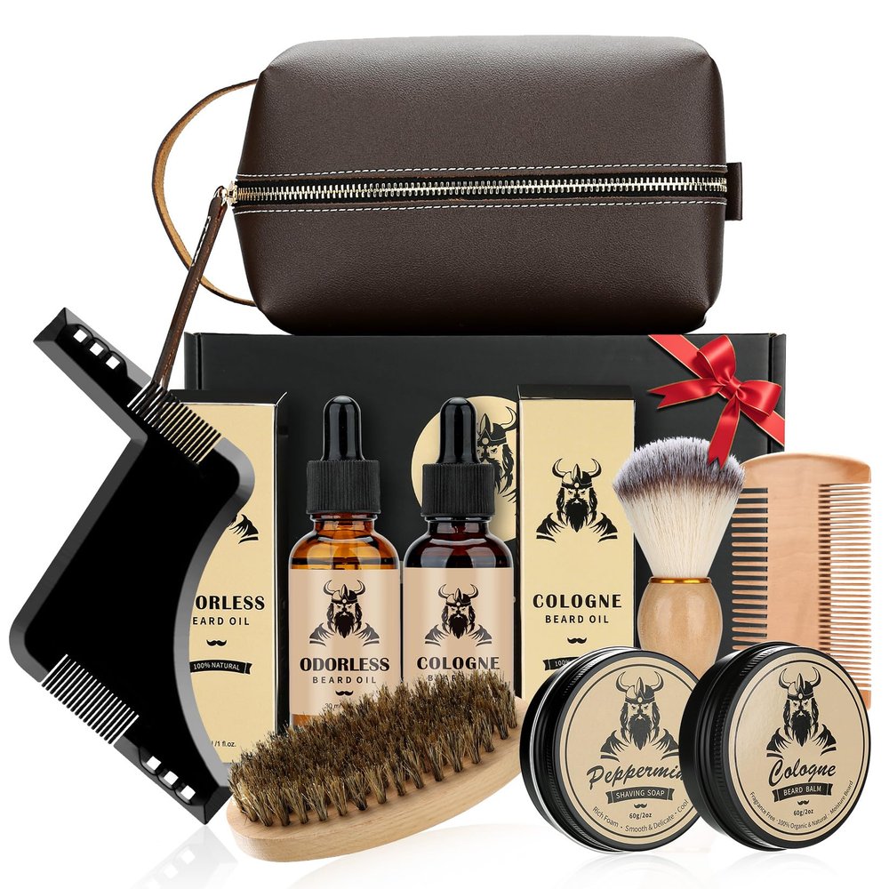 Beard Care Kit Gifts for Men, 9 Pcs Beard Grooming Kit, Beard Club Kit is a Unique Men's Gifts for Dad Husband Boyfriend, Father's Day Anniversary Birthday Wedding Christmas Gift Ideas for Him Boss