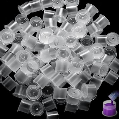 Rayyl 1000Pcs Tattoo Ink Caps Cups#14mm - Tattoo Ink Cups with Base Clear Plastic Pigment Cups Disposable Tattoo Ink Caps Cups Container Cups for Tattooing... (1000pcs-14mm)