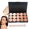15 Colors Cream Contour Palette,Lightweight Concealer Full Coverage Contouring Liquid Foundation Palette,Multi-use Blendable Color Corrector Concealer Palette with Makeup Sponge view 1