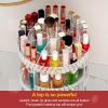 360 Rotating Makeup Organizer Countertop, 2PCS Clear Acrylic Large Perfume Organizer, Organizador De Perfumes, 7 Layers Make Up Organizer and Storage Fits for Vanity and Bathroom view 3