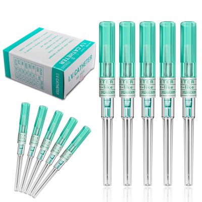 YONGDA 18G Catheter Piercing Needles 50Pcs - Slim Hollow Professional Needles, 316L Stainless Steel for Delicate Ear Brow Lip Piercing