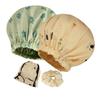 2Pcs Genergy Shower Cap,Adjustable, Large& Reusable &Satin Lined Shower Cap for Women Waterproof, Washable &Double Layers &Reversible Shower Caps(green+yellow flower) view 1