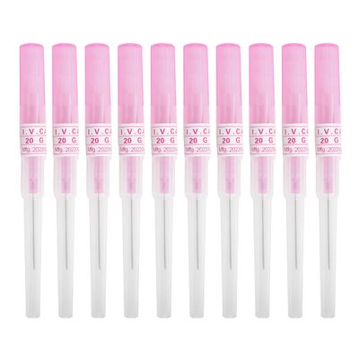 VNisenllc Body Piercing Needles I.V. Catheter Cannula Ear Nose Septum Navel Sterile Piercing Needles Tattoo Tool, 10pcs 20G Pink