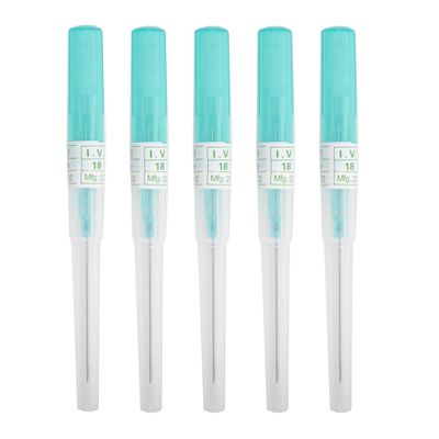 VNisenllc Body Piercing Needles I.V. Catheter Cannula Ear Nose Septum Navel Sterile Piercing Needles Tattoo Tool, 5pcs, 18G Turquoise