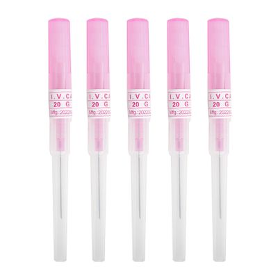 VNisenllc Body Piercing Needles I.V. Catheter Cannula Ear Nose Septum Navel Sterile Piercing Needles Tattoo Tool, 5pcs 20G Pink