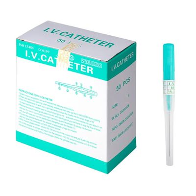 VNisenllc Body Piercing Needles I.V. Catheter Cannula Ear Nose Septum Navel Sterile Piercing Needles Tattoo Tool, 50pcs, 18G Turquoise