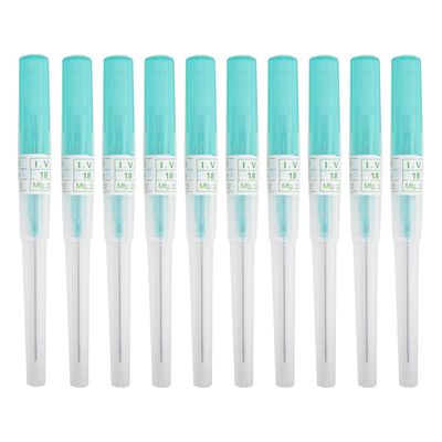 VNisenllc Body Piercing Needles I.V. Catheter Cannula Ear Nose Septum Navel Sterile Piercing Needles Tattoo Tool, 10pcs, 18G Turquoise