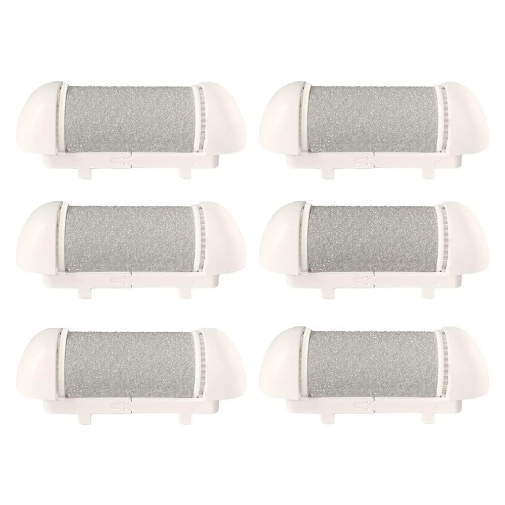 6 Pack Replacement Coarse Roller Head for Electric Callus Remover, Foot File Pedicure Tools Refill Rollers for Feet Callus Shaver Pedicure Kit (6pcs Medium Coarse)