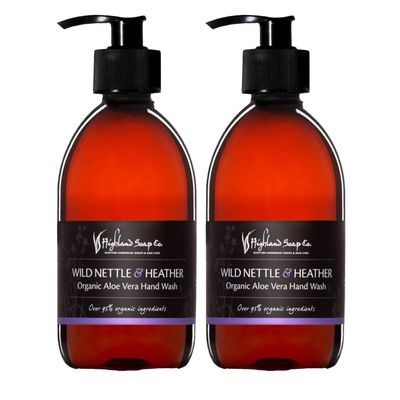 HIGHLAND SOAP CO The pany, Organic Aloe Vera Hand Wash, 10oz (Wild Nettle & Heather) (Pack of 2)