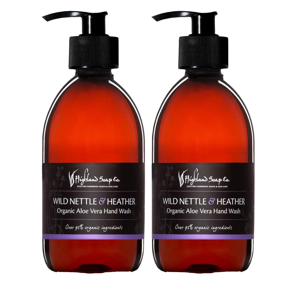 HIGHLAND SOAP CO The pany, Organic Aloe Vera Hand Wash, 10oz (Wild Nettle & Heather) (Pack of 2)