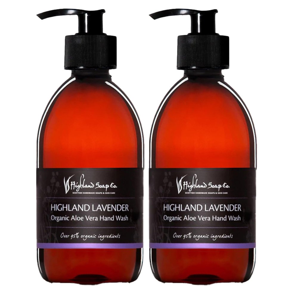 The Highland Soap Company, Organic Aloe Vera Hand Wash, Highland Lavender, 10oz Bottle (Pack of 2)