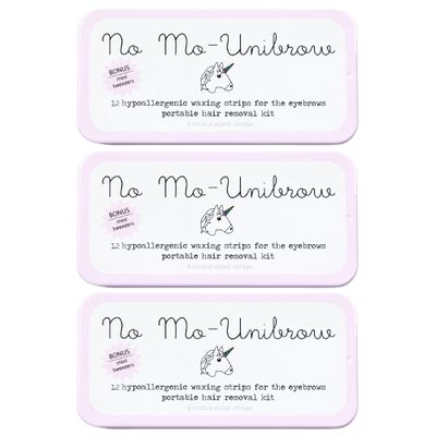No Mo-Unibrow Shark Tank Wax Strips for Hair Removal - Hypoallergenic All Skin Types - Facial Hair Removal For Women - 36 Travel Friendly Wax Strips For Brows, Lip, Chin, Face + Post Wax Aloe Cream