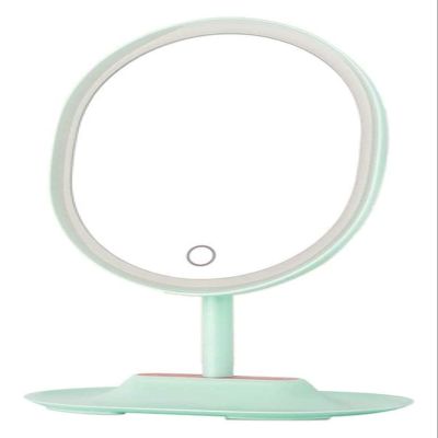 KarFri Led Makeup Mirror Makeup Mirror Small Vanity Mirror with Lights, LED Compact Tabletop Mirrors Dual Power Adjustable Stand