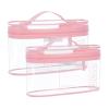 BAGSMART TSA Approved Toiletry Bag, 2 Pack Clear Makeup Cosmetic Bag Organizer, Quart Size Travel Bag for Toiletries, Carry-on Travel Accessories Essentials, Pink-2pcs view 1