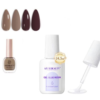 AZUREBEAUTY Nail Repair Glue for Broken Cracked Split Weak Nails, Purple Quick Dry No UV Needed, Easy Application, Durable & Long-Lasting Fast Glue False Nails, Press On Nails