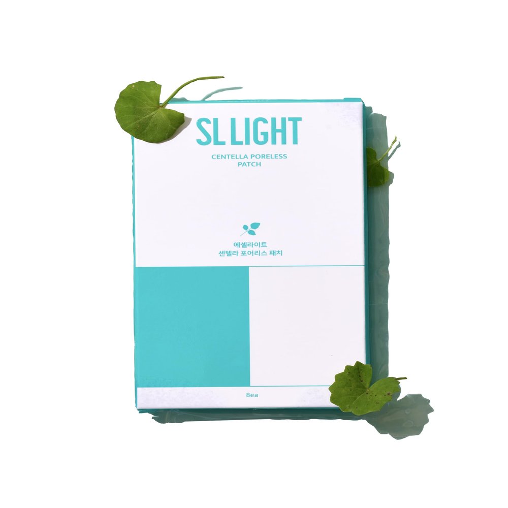 SLLIGHT Centella Poreless Patches (1 Box, 8ea) | Hydrocolloid Nose Pore Patch for Blackhead Removal | Calming Facial Patch with Centella Asiatica for Nose Area | Sebum Control | Korean Skincare