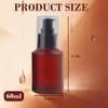 2PCS 60ml/2oz Wine Red Empty Glass Lotion Pump Bottles Dispenser with Pump Head Top Travel Sample Packing Cosmetic Makeup Container Storage for Lotion Emulsion Essence Massage Oil view 2