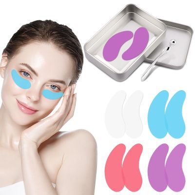 BAOYAO 4Pairs Reusable Under Eye Patches, Eye Wrinkle Patches Dark Circle Eye Mask with Lifting Effect to Reduce Wrinkles and Fine Lines with Eye Cream Applicator and Storage Case (SIZE:1set)