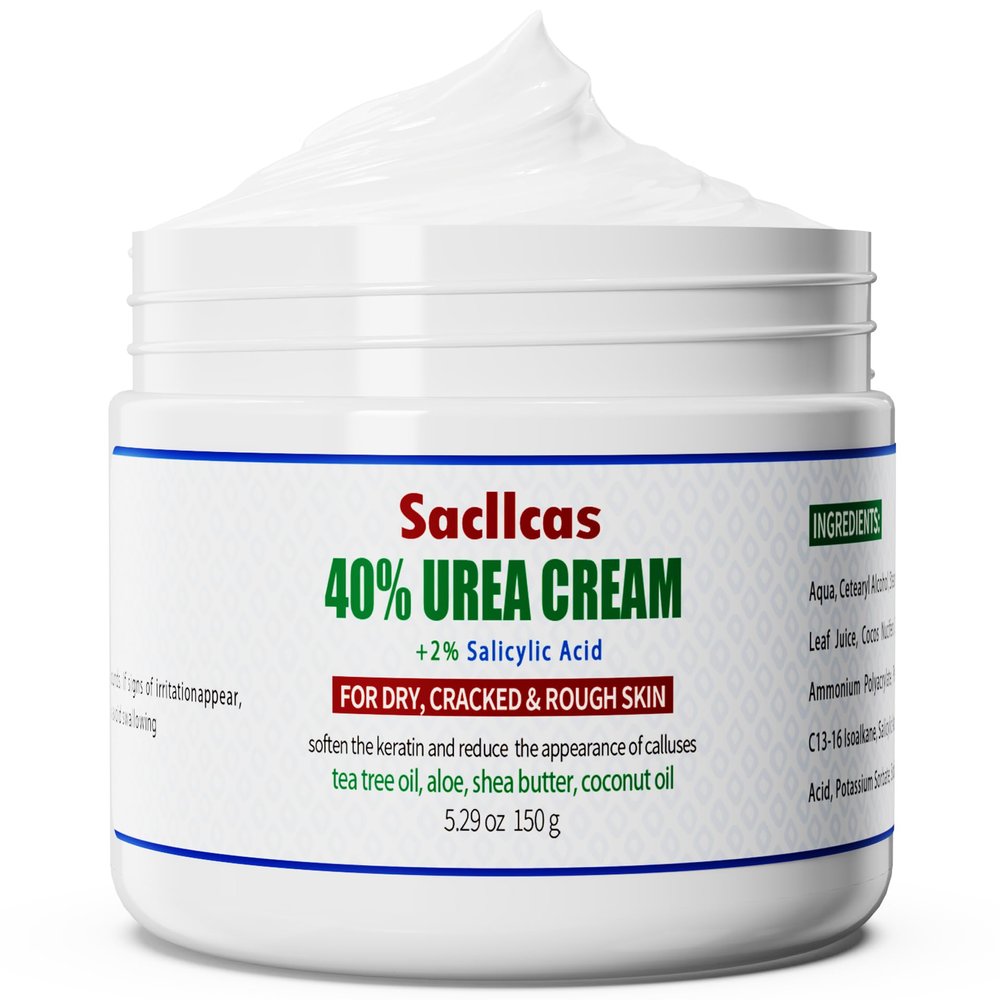 Urea Cream 40 Percent for Feet Maximum Strength - Fast Absorption, No Strong Odor. Foot Cream for Dry Cracked Heels and Feet, Gentle Exfoliating Moisturizing, Suitable for Foot, Hands and Knees