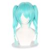 Shqncoh Anime Rabbit Bunny Wig Medium Cyan Gradient with Twin Clip on Braids Party Hair Halloween Cosplay Props Accessory view 1