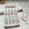 24 Pcs French Tip Press on Nails Long Coffin Fake Nails with Butterfly Design Butterfly Nail Charms Design Acrylic Nails Supply White French Tip False Nails Stick on Nails for Women Girls view 3
