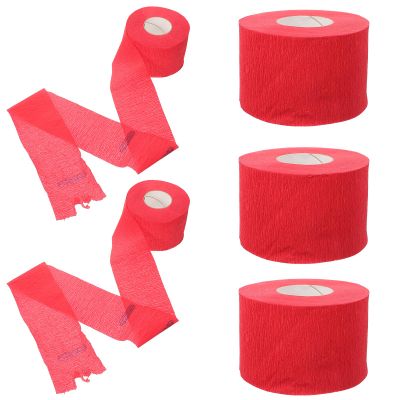 LUOZZY 5 Rolls Barber Neck Strips Disposable Paper Neck Strips Keep Neck Clean Rollls Style Neck Strips Barber Salon Supplies - Red