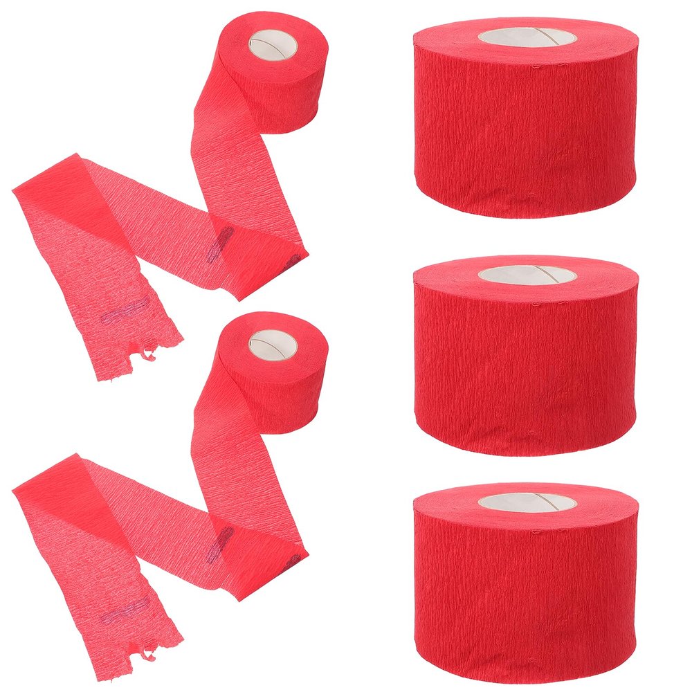 LUOZZY 5 Rolls Barber Neck Strips Disposable Paper Neck Strips Keep Neck Clean Rollls Style Neck Strips Barber Salon Supplies - Red