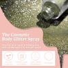 Boko Body Glitter Spray, Diamond Gold Glitter Spray for Sparkling Body Face Hair Nail Clothes, Hair Glitter Spray Body Shimmer Powder for Highlighter Makeup Festival Party Concert Rave Accessories view 2