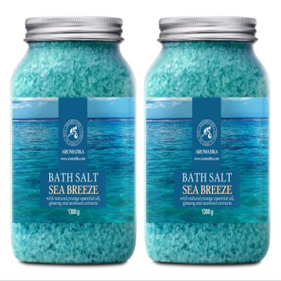 Bath Sea Salt Set 2X 46 Oz - Sea Breeze Salt - Natural Bath Sea Salts - Best for Relaxing - Calming - Body Care - Beauty - Aromatherapy