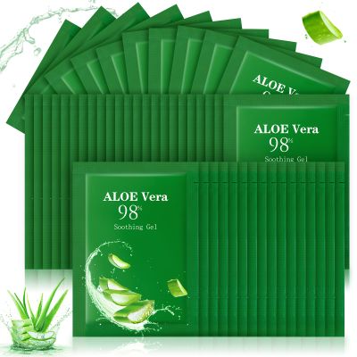 Siifert 60 Pcs Travel Size Aloe Vera Gel 98% Organic After Sun Moisturizer for Face, Body, Soothing Hydrating Lotion Bulk for Winter Vacation, Guests Skin Care Gifts