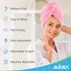 AIDEA Microfiber Hair Towel Wrap, 2 Pack Hair Turbans, Super Absorbent Quick Dry Hair Towel Wrap for All Hair Types Anti Frizz, 26"10", Pink view 4