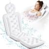 Full Body Bath Pillow for Bathtub, Thick Bathtub Cushion with Laundry Bag, Luxury Tub Pillow for Bath for Headrest Neck and Back Support White 56" x 16" view 1