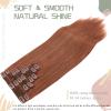 S-noilite Clip in Hair Extensions Real Human Hair Double Weft Thick 100% Remy Human Hair for Women Full Head 8 Pieces 18 Clips Straight (20 Inch - 150g,Dark Auburn (#33)) view 2