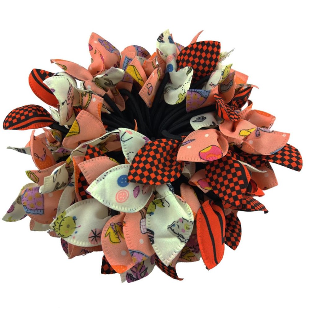 100pcs Rabbit Ear Hair Ties for Women Girls, Women Girl Elastic Hair Rubber Band Easter,Color Random