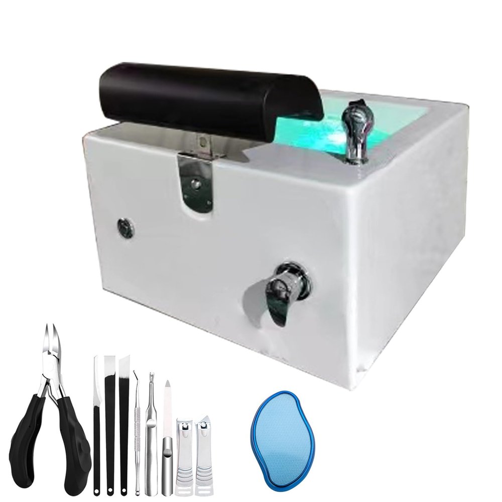 Acrylic Massage Footbath, Square Footbath Deep Foot Bath Spa, with Massage Stress Relief, for Fatigue and Tired Feet Colorful Lamp Footbath, Best Pedicure At Home Spa Treatment ( Size : 62*62*35cm , C