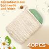 Jkjhbhged 40 Pack Soap Exfoliating Bags,Soap Saver Made Sisal Mesh Soap Bag Bar Soap Bag with Drawstring for Bath & Shower Use view 2