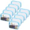 Tbestmax 10 Pcs Clear Cosmetic Bags Makeup Bags Portable Waterproof Travel Toiletry Bags Organizer Blue, 7.5"x 4.8"x 2.3" view 1