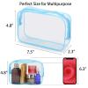 Tbestmax 10 Pcs Clear Cosmetic Bags Makeup Bags Portable Waterproof Travel Toiletry Bags Organizer Blue, 7.5"x 4.8"x 2.3" view 2