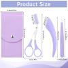 Piriuuo Eyebrow Grooming Kit, Eyebrow Scissors With Comb, Eyebrow Razor, Eyebrow Tweezer, Professional Precision Eyebrow Threading Kit Face Hair Removal Beauty Tool for Women Men view 2
