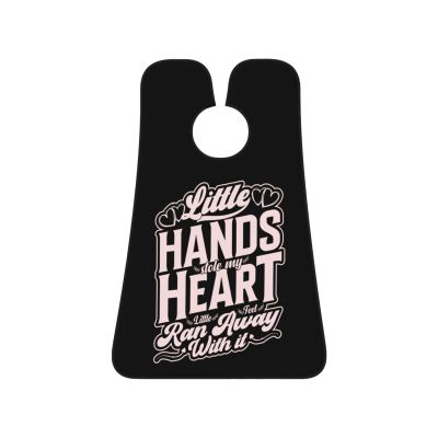 ZKLCRYTR Little Hands Heart Ran Away With It Men's Beard Bib Apron Waterproof Smooth Surface Beard Apron Durable Foldable Beard Hair Men's Gift