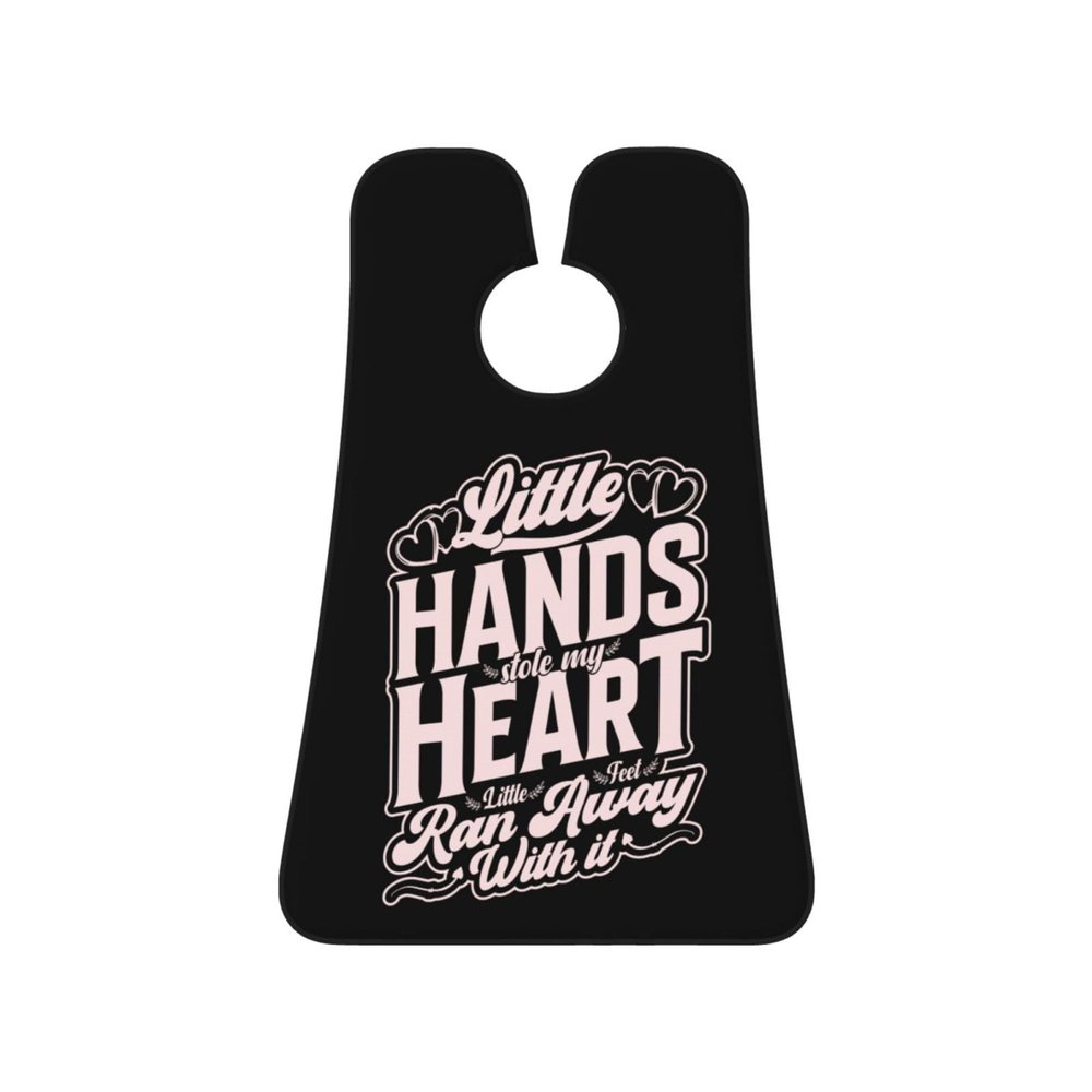 ZKLCRYTR Little Hands Heart Ran Away With It Men's Beard Bib Apron Waterproof Smooth Surface Beard Apron Durable Foldable Beard Hair Men's Gift