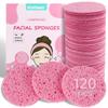 120-Count Compressed Facial Sponges|Kickleen 100% Natural Cellulose Cosmetic Spa Sponges for Daily Facial Cleansing|Makeup And Mask Removal|Exfoliating|Skin Massage|Pore Exfoliation (120 Count (Pink)) view 1