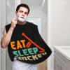 ZKLCRYTR Eat Sleep Hockey Men's Beard Bib Apron Waterproof Smooth Surface Beard Apron Durable Foldable Beard Hair Men's Gift view 2