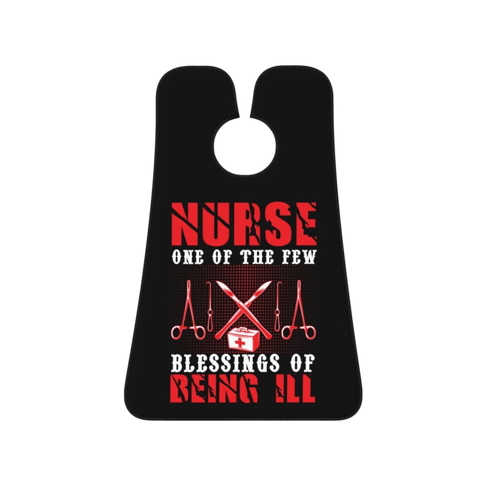 ZKLCRYTR Nurse One Of The Few Blessings Of Being Ill Men's Beard Bib Apron Waterproof Smooth Surface Beard Apron Durable Foldable Beard Hair Men's Gift